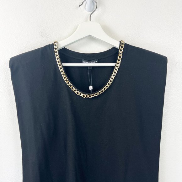 Generation Love Black Tank Top with Gold Accents - Picture 5 of 11